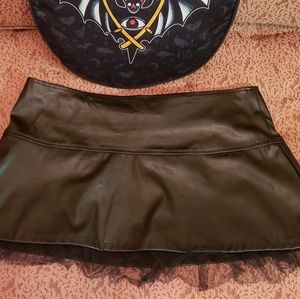 Tripp pleather ruffle skirt
